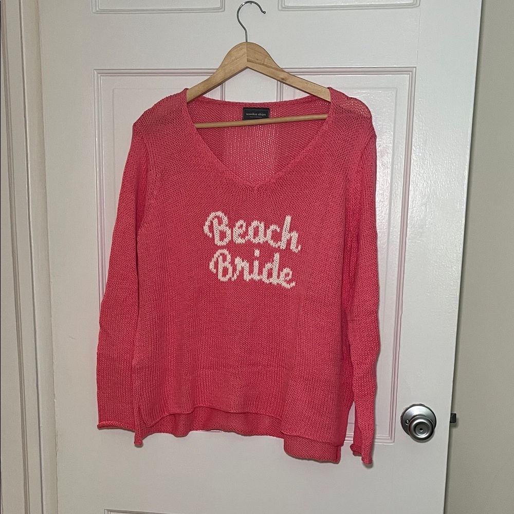 Wooden Ships Pink V-Neck Sweater